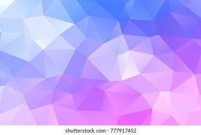 Light Pink, Blue vector polygonal template. A vague abstract illustration with gradient. Triangular pattern for your business design.