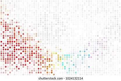 Light Pink, Blue vector red pattern of geometric circles, shapes. Colorful mosaic banner. Geometric background with colored disks.