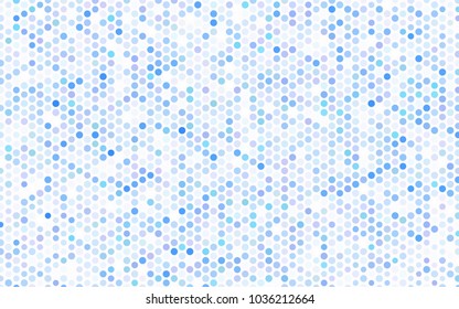 Light Pink, Blue vector red pattern of geometric circles, shapes. Colorful mosaic banner. Geometric background with colored disks.