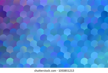 Light Pink, Blue vector red pattern of geometric circles, shapes. Colorful mosaic banner. Geometric background with colored disks.