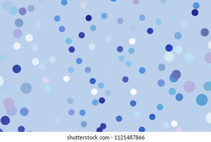 Light Pink, Blue vector red pattern of geometric circles, shapes. Colorful mosaic banner. Geometric background with colored disks.