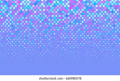 Light Pink, Blue vector red pattern of geometric circles, shapes. Colorful mosaic banner. Geometric background with colored disks.