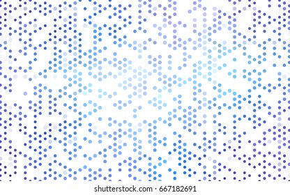 Light Pink, Blue vector red pattern of geometric circles, shapes. Colorful mosaic banner. Geometric background with colored disks.
