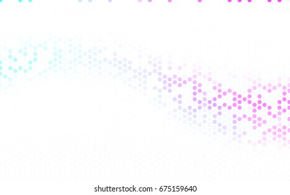 Light Pink, Blue vector red pattern of geometric circles, shapes. Colorful mosaic banner. Geometric background with colored disks.