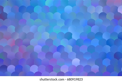 Light Pink, Blue vector red pattern of geometric circles, shapes. Colorful mosaic banner. Geometric background with colored disks.