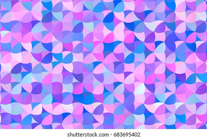 Light Pink, Blue vector red pattern of geometric circles, shapes. Colorful mosaic banner. Geometric background with colored disks.