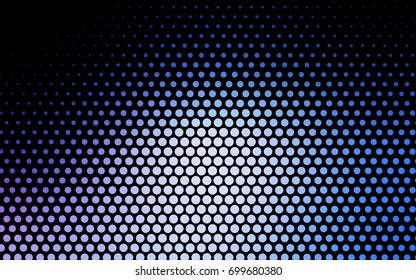 Light Pink, Blue vector red banner with set of circles, dots. Donuts Background. Creative Design Template. Technological halftone illustration.