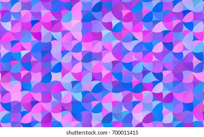 Light Pink, Blue vector red banner with set of circles, dots. Donuts Background. Creative Design Template. Technological halftone illustration.