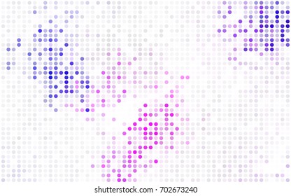 Light Pink, Blue vector red banner with set of circles, dots. Donuts Background. Creative Design Template. Technological halftone illustration.
