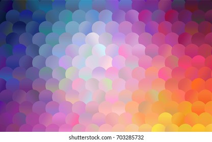Light Pink, Blue vector red banner with set of circles, dots. Donuts Background. Creative Design Template. Technological halftone illustration.