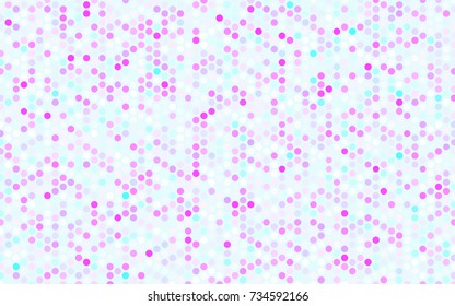 Light Pink, Blue vector red pattern of geometric circles, shapes. Colorful mosaic banner. Geometric background with colored disks.