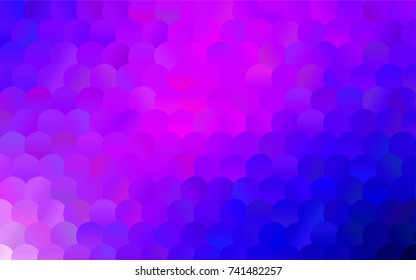 Light Pink, Blue vector red pattern of geometric circles, shapes. Colorful mosaic banner. Geometric background with colored disks.