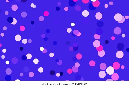 Light Pink, Blue vector red pattern of geometric circles, shapes. Colorful mosaic banner. Geometric background with colored disks.