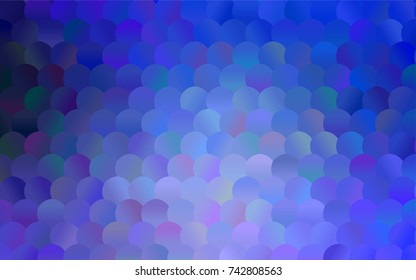 Light Pink, Blue vector red banner with set of circles, dots. Donuts Background. Creative Design Template. Technological halftone illustration.