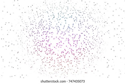 Light Pink, Blue vector red pattern of geometric circles, shapes. Colorful mosaic banner. Geometric background with colored disks.