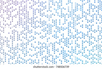 Light Pink, Blue vector red banner with set of circles, dots. Donuts Background. Creative Design Template. Technological halftone illustration.