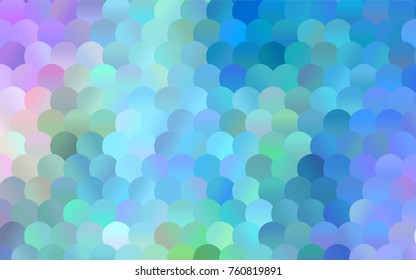 Light Pink, Blue vector red pattern of geometric circles, shapes. Colorful mosaic banner. Geometric background with colored disks.