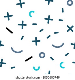Light Pink, Blue vector seamless background with lines, ovals. Decorative abstract design of repeating lines, circles. Design for textile, fabric, wallpapers.