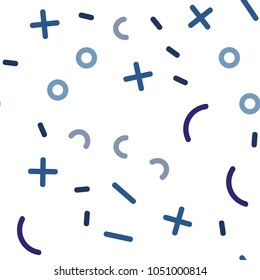 Light Pink, Blue vector seamless texture with elements of lines. Colorful seamless gradient with lines and signs of maths. Design for textile, fabric, wallpapers.