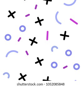 Light Pink, Blue vector seamless layout with simple elements. Colorful seamless gradient with lines and signs of maths. Pattern for design of window blinds, curtains.