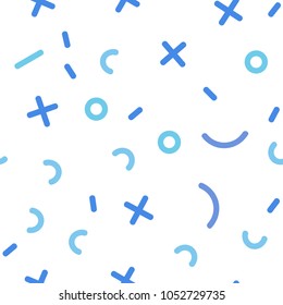 Light Pink, Blue vector seamless texture with elements of lines. Colorful seamless gradient with lines and signs of maths. Template for business cards, websites.