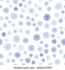 Light Pink, Blue vector seamless natural elegant template. Glitter abstract illustration with doodles and flowers. Completely new design for your business.