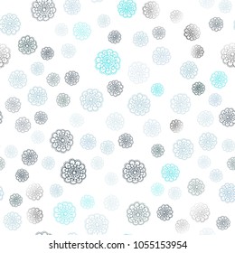Light Pink, Blue vector seamless doodle bright template. Doodle illustration of flowers in Origami style with gradient. Completely new design for your business.