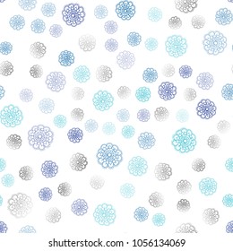 Light Pink, Blue vector seamless natural elegant background. Colorful illustration in doodle style with flowers. Template for backgrounds of cell phones.