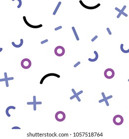 Light Pink, Blue vector seamless template with geometric lines. Colorful seamless gradient with lines and signs of maths. Design for textile, fabric, wallpapers.