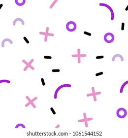 Light Pink, Blue vector seamless layout with simple elements. Decorative abstract design of repeating lines, circles. Template for business cards, websites.