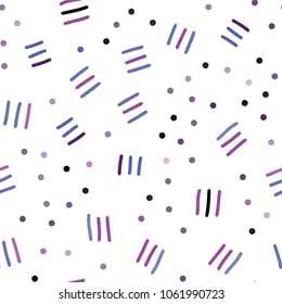 Light Pink, Blue vector seamless cover with abstract shapes. Decorative abstract design of repeating lines, circles. Design for textile, fabric, wallpapers.