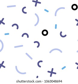 Light Pink, Blue vector seamless background with lines, ovals. Decorative abstract design of repeating lines, circles. Pattern for design of window blinds, curtains.