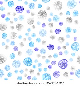 Light Pink, Blue vector seamless doodle blurred template. Shining colored illustration with flowers in doodle style. Pattern for wallpapers and coloring books.