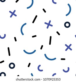 Light Pink, Blue vector seamless layout with simple elements. Decorative abstract design of repeating lines, circles. Template for business cards, websites.