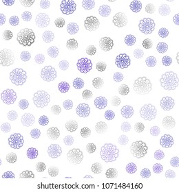 Light Pink, Blue vector seamless natural abstract template. Doodle illustration of flowers in Origami style with gradient. Pattern for wallpapers and coloring books.