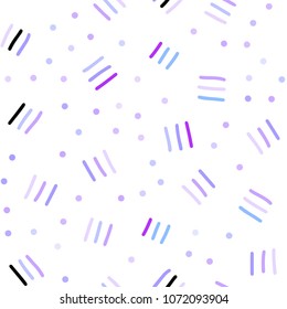 Light Pink, Blue vector seamless cover with abstract shapes. Colorful seamless gradient with lines and signs of maths. Trendy design for wallpaper, fabric makers.