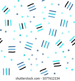 Light Pink, Blue vector seamless texture with elements of lines. Colorful seamless gradient with lines and signs of maths. Template for business cards, websites.
