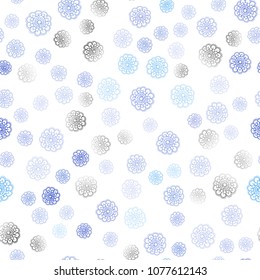 Light Pink, Blue vector seamless abstract doodle background. Doodle illustration of flowers in Origami style with gradient. Doodle design can be used for your web site.