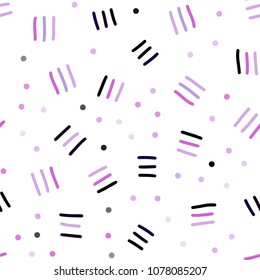 Light Pink, Blue vector seamless template with geometric lines. Colorful seamless gradient with lines and signs of maths. Pattern for design of window blinds, curtains.