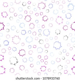 Light Pink, Blue vector seamless  pattern with spheres. Abstract illustration with colored bubbles in nature style. Completely new template for your brand book.