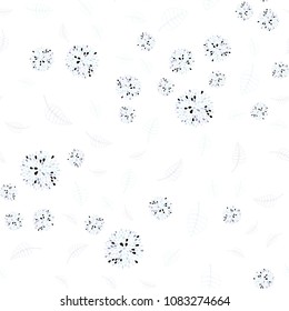 Light Pink, Blue vector seamless abstract pattern with leaves and flowers. Illustration with doodles on abstract template. Brand new style for your business design.
