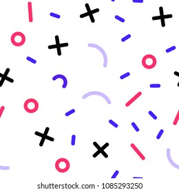 Light Pink, Blue vector seamless background with lines, ovals. Trendy seamless illustration with abstract lines. Pattern for design of window blinds, curtains.