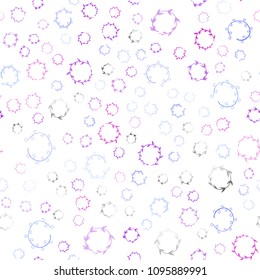 Light Pink, Blue vector seamless pattern with spheres. Blurred bubbles on abstract background with colorful gradient. Pattern can be used as texture of wallpapers.