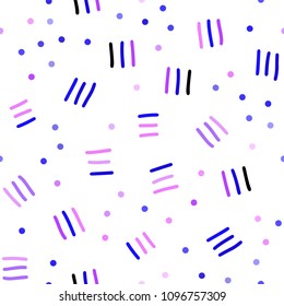 Light Pink, Blue vector seamless layout with simple elements. Illustration with repetition of lines on white background. Pattern for design of fabric, wallpapers.