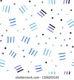 Light Pink, Blue vector seamless cover with abstract shapes. Decorative abstract design of repeating lines, circles. Pattern for design of window blinds, curtains.