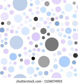 Light Pink, Blue vector seamless background with bubbles. Beautiful colored illustration with blurred circles in nature style. Pattern can be used as texture of wallpapers.