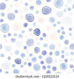 Light Pink, Blue vector seamless abstract doodle background. Brand-new colored illustration in blurry style with flowers. Elegant pattern for a brand book.