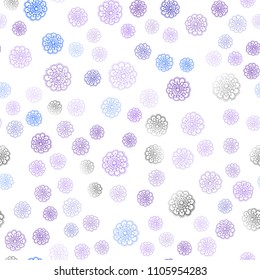 Light Pink, Blue vector seamless doodle blurred pattern. New colorful illustration in doodle style with flowers. The best blurred design for your business.