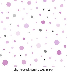 Light Pink, Blue vector seamless cover with set of hexagons. Abstract illustration with colorful hexagons. Pattern can be used for landing pages.