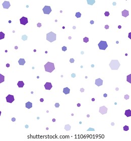 Light Pink, Blue vector seamless layout with hexagonal shapes. Colorful hexagons on white backdrop. Pattern for ads, leaflets.